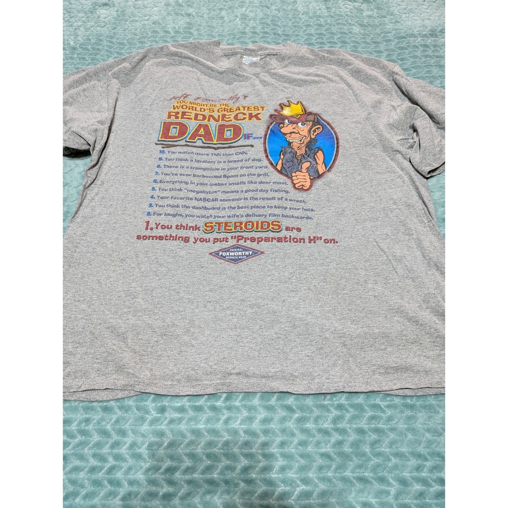 Vintage Jeff‎ Foxworthy World's Greatest Redneck Dad T-Shirt XL Gray Comedy Tee